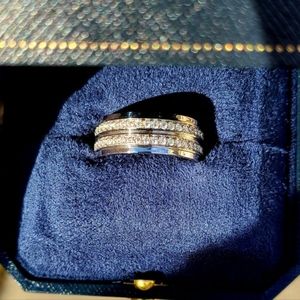 Solid 10k gold moissanite eternity